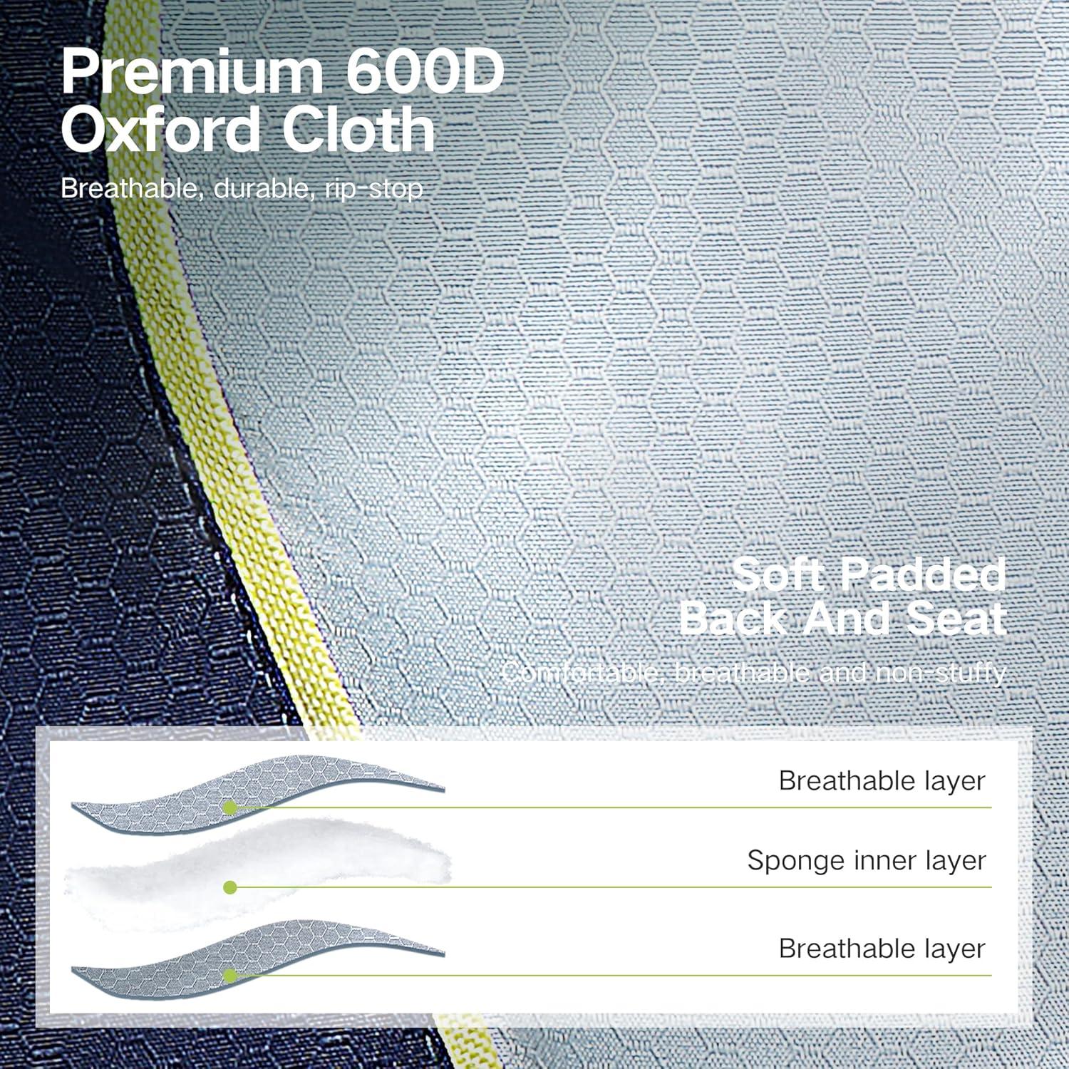 Silla de Camping Plegable Green Party XL Azul con Porta Vasos