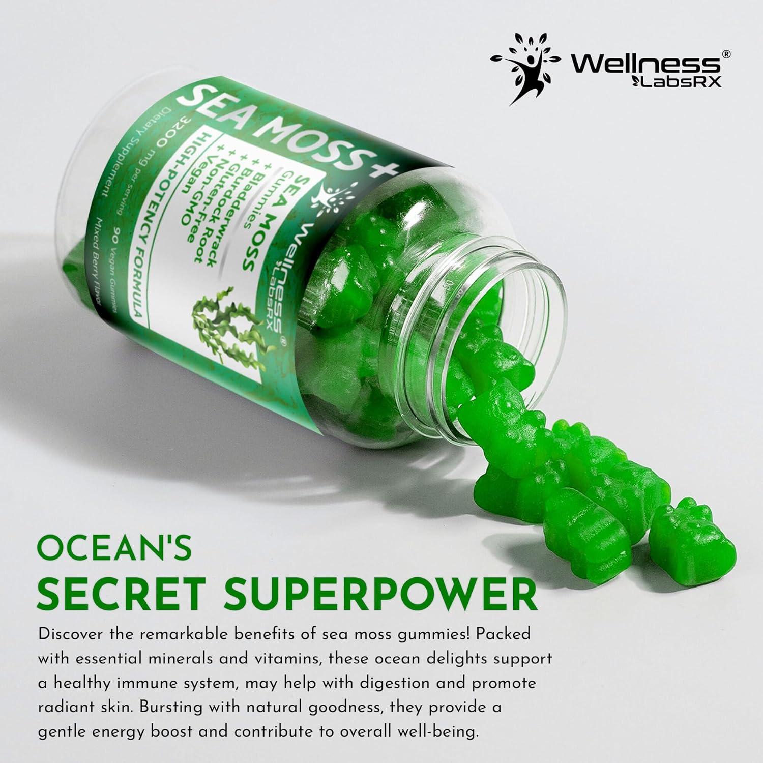 Gomitas de Musgo Marino WellnessLabsRx 3200mg 90 Unidades