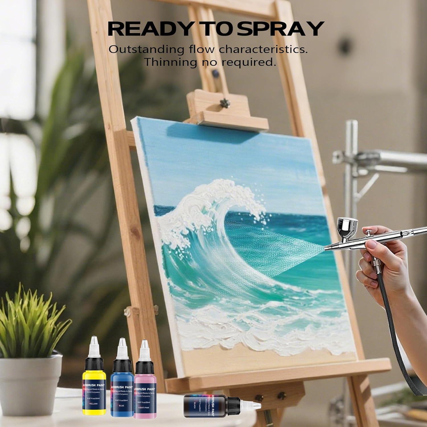 Set de Pintura Airbrush EKOHERR 12 Colores 20ml Listo para Usar