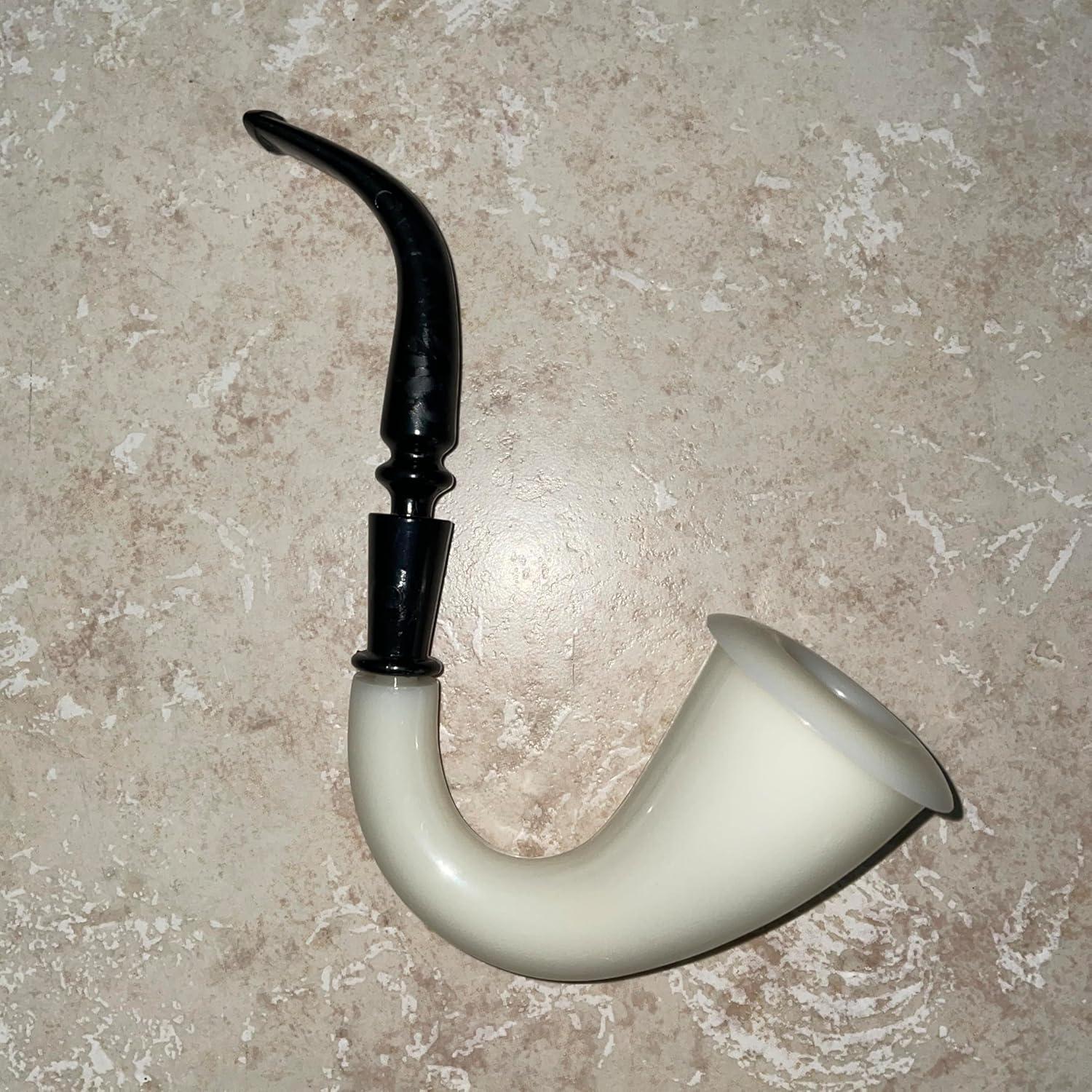 Pipa Sherlock Holmes de Plástico Marfil - Morris Costumes