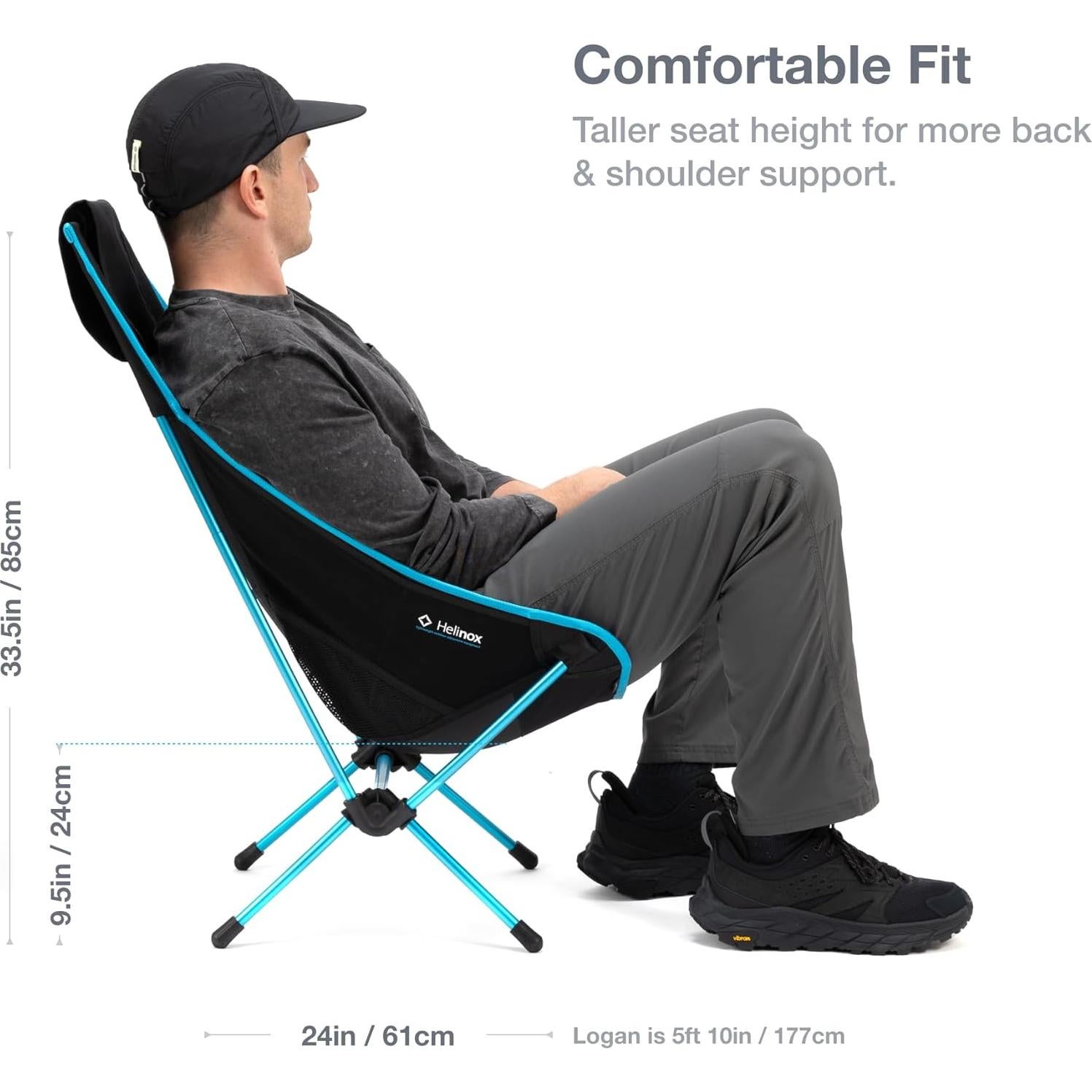 Silla Helinox Dos Ultraligera Plegable con Respaldo Alto