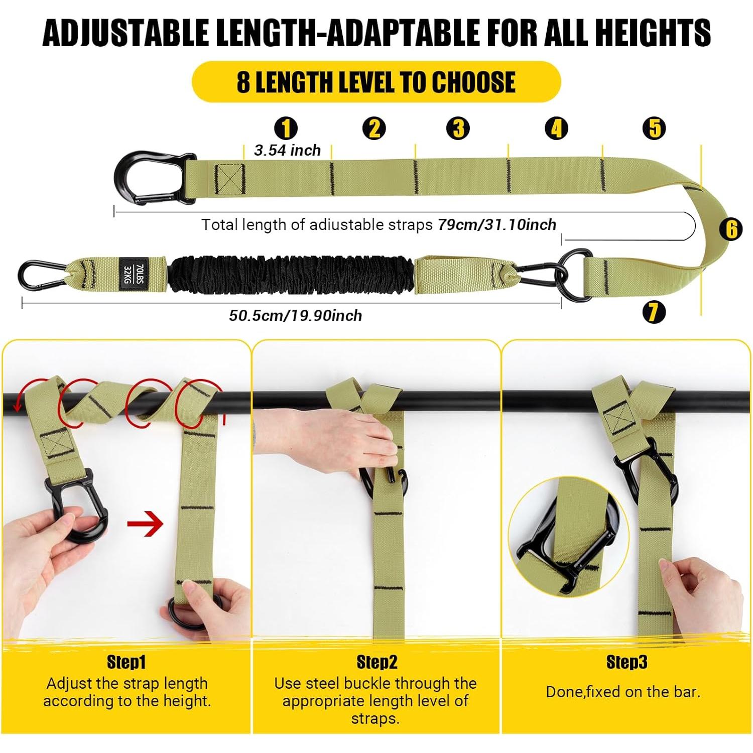 Bandas de Asistencia para Dominadas COFOF Ajustables 127 kg