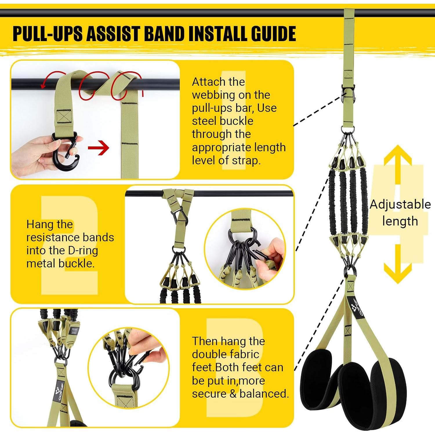 Bandas de Asistencia para Dominadas COFOF Ajustables 127 kg