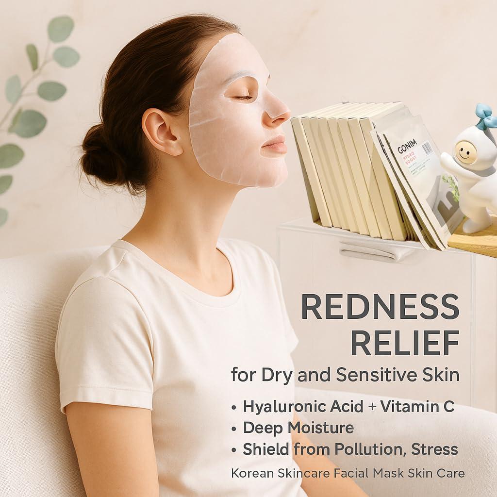 Mascarilla Facial GONIM Coreana Hidratante con Ácido Hialurónico 5pcs