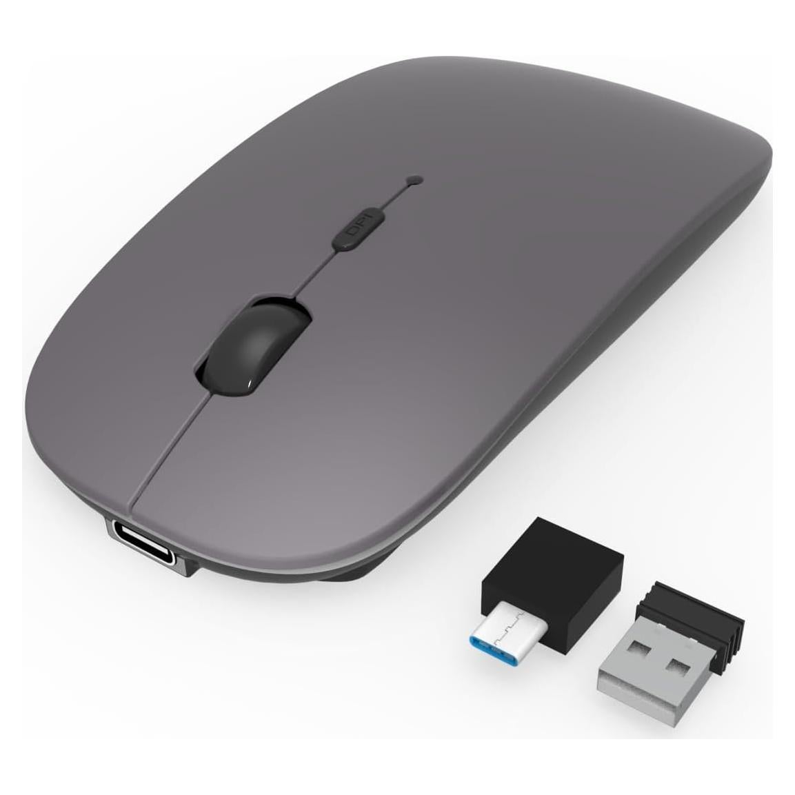 Ratón Inalámbrico Bluetooth HOTDREAM Gris Recargable 1600 DPI