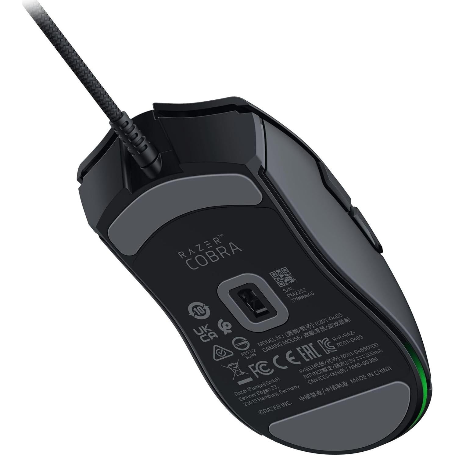 Razer Cobra Ratón Gaming con Cable 58g - Interruptores Ópticos Gen-3