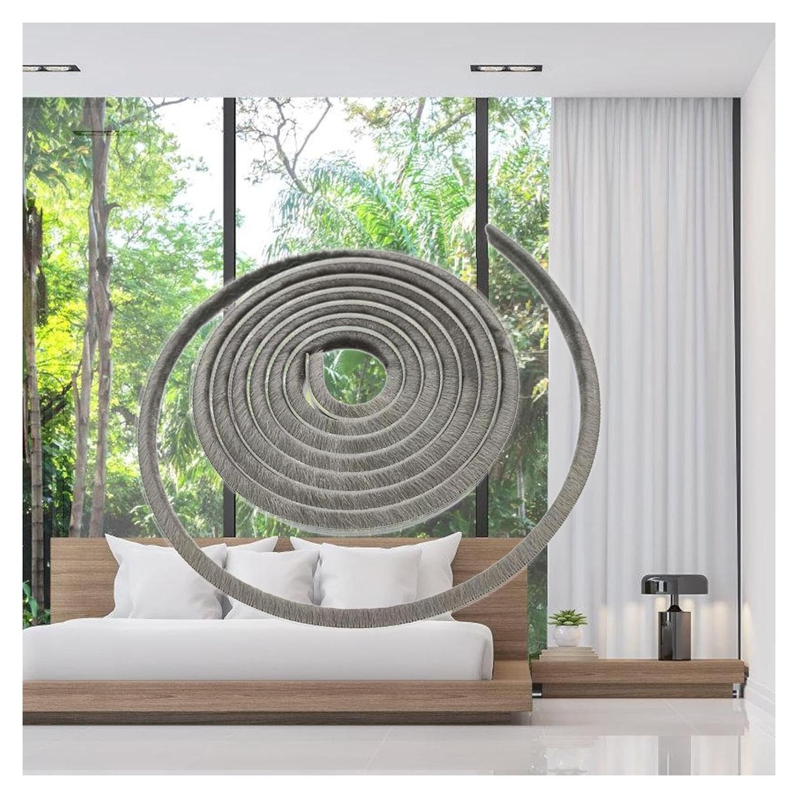 Tira de Sello de Cepillo Zjclx 5m x 6mm Gris para Puertas y Ventanas