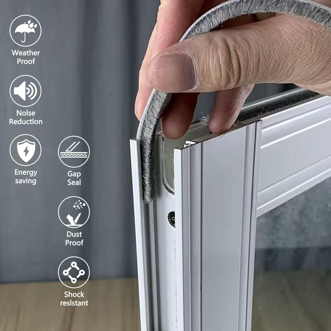 Tira de Sello de Cepillo Zjclx 5m x 6mm Gris para Puertas y Ventanas