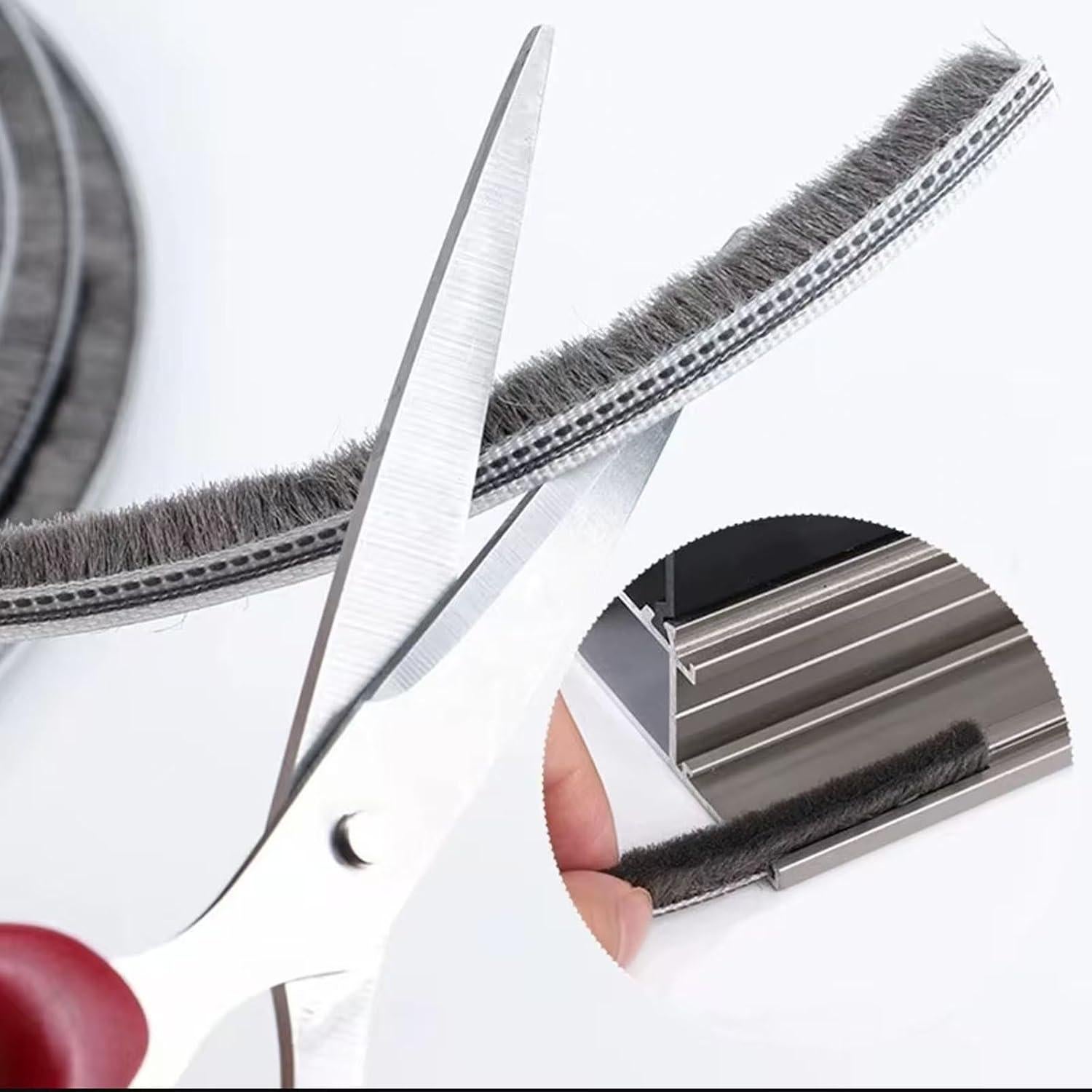 Tira de Sello de Cepillo Zjclx 5m x 6mm Gris para Puertas y Ventanas