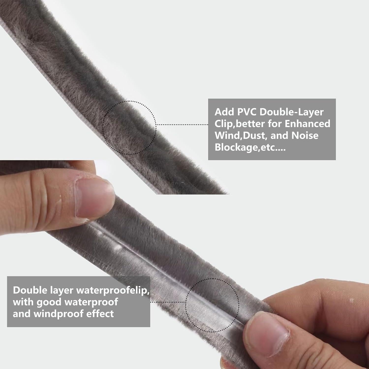 Tira de Sello de Cepillo Zjclx 5m x 6mm Gris para Puertas y Ventanas