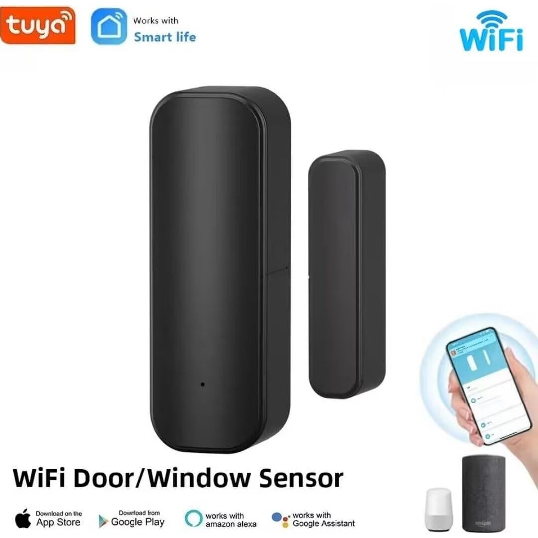 Sensores de Puerta y Ventana WiFi BVAZTVP Inteligentes Negro