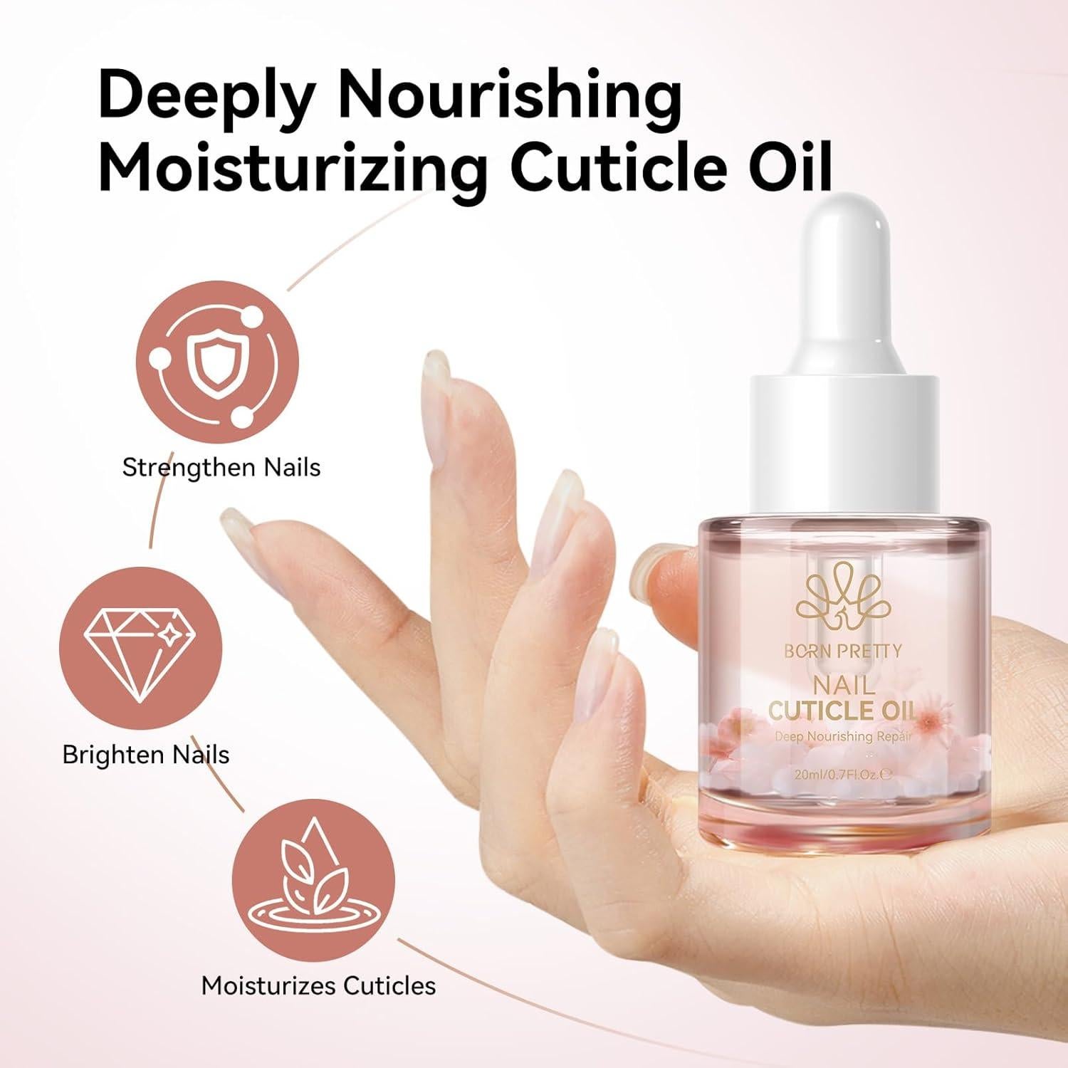 Aceite para Cutículas Born Pretty 20ML con Flores Reales