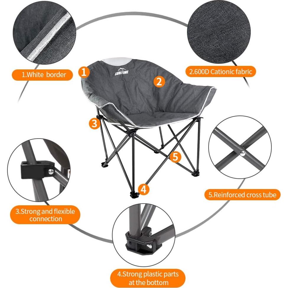 Silla Plegable Suntime ST203AFT-5 Acolchada para Camping