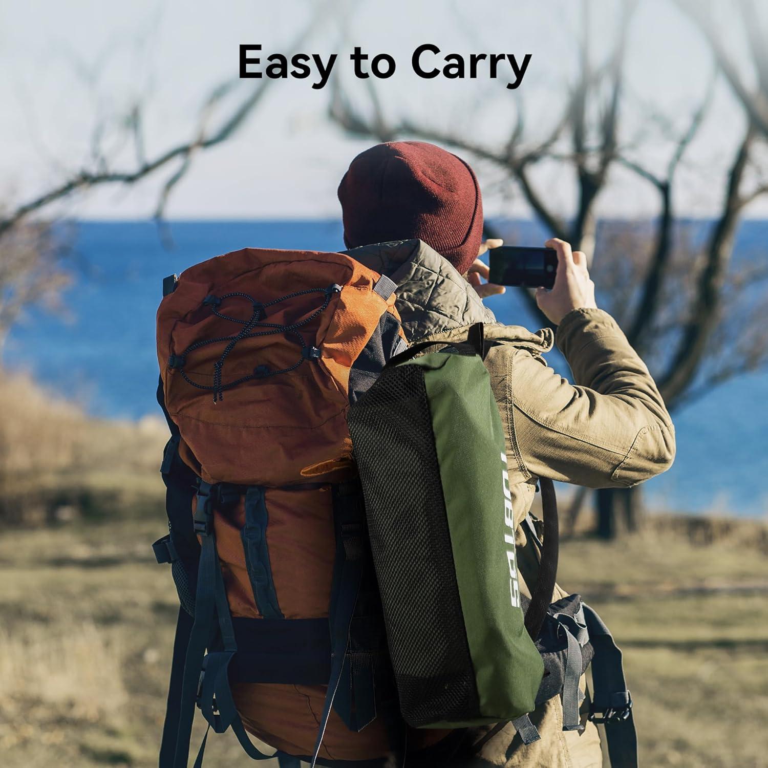 TOBTOS Ultralight Camping Chair, Portable Folding Backpacking Chair, Compact Camping Chair with Carry Bag for Outdoor Camp Hiking Backpack Beach Travel (Green)