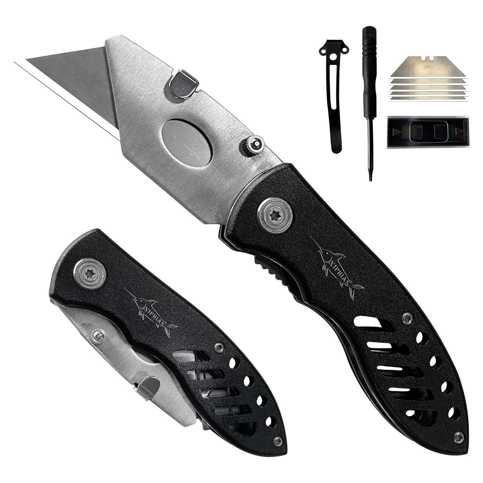 Cuchillo Utility Plegable XIPHIAS X-UPK004 con 5 Cuchillas