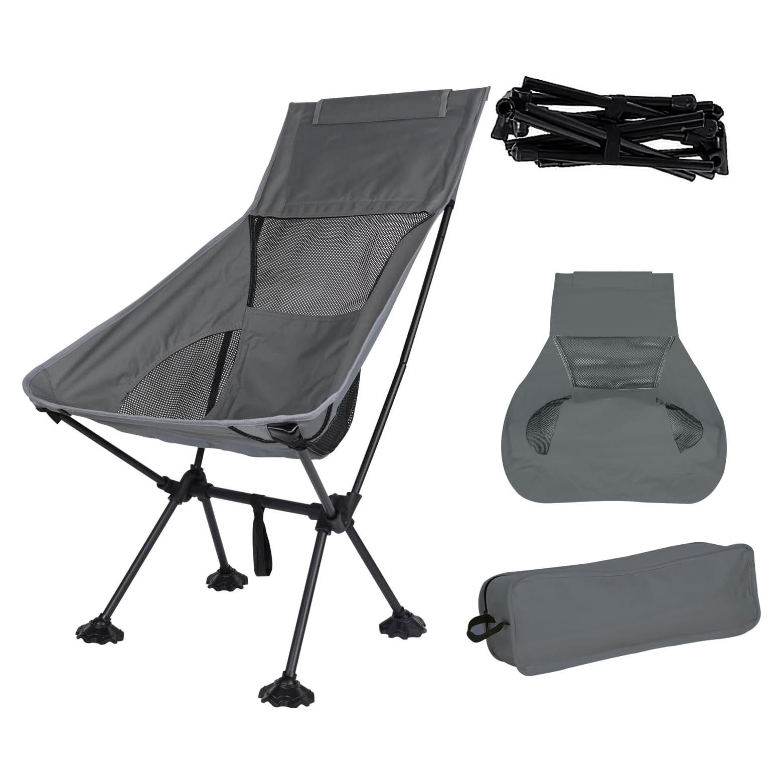 Silla de Camping IEJ Plegable Ultraligera Respaldo Alto
