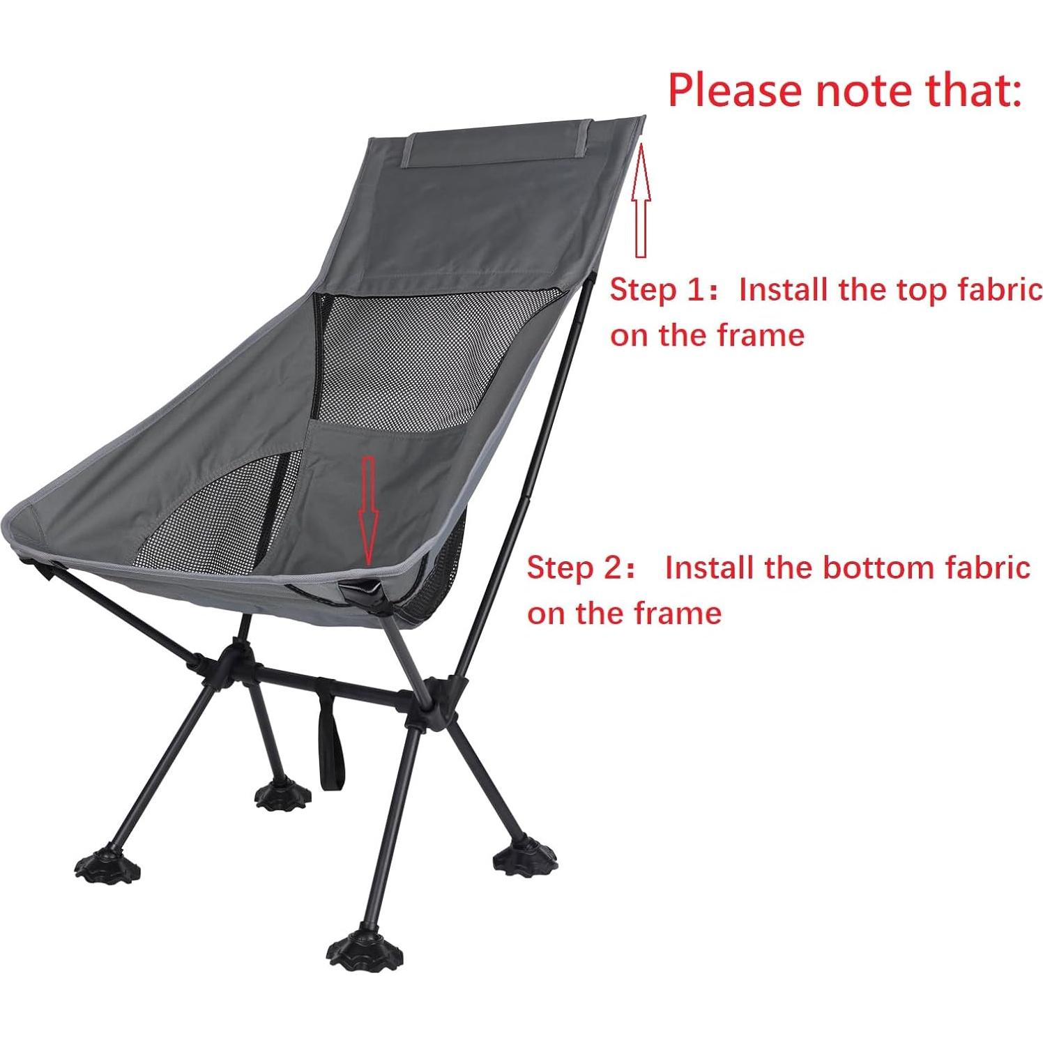 Silla de Camping IEJ Plegable Ultraligera Respaldo Alto