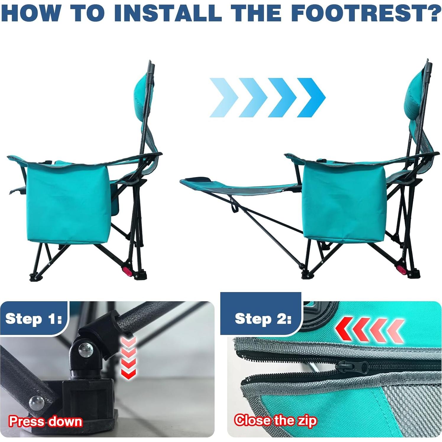 Silla de Camping POEPORE Reclinable 4 Posiciones 120 kg