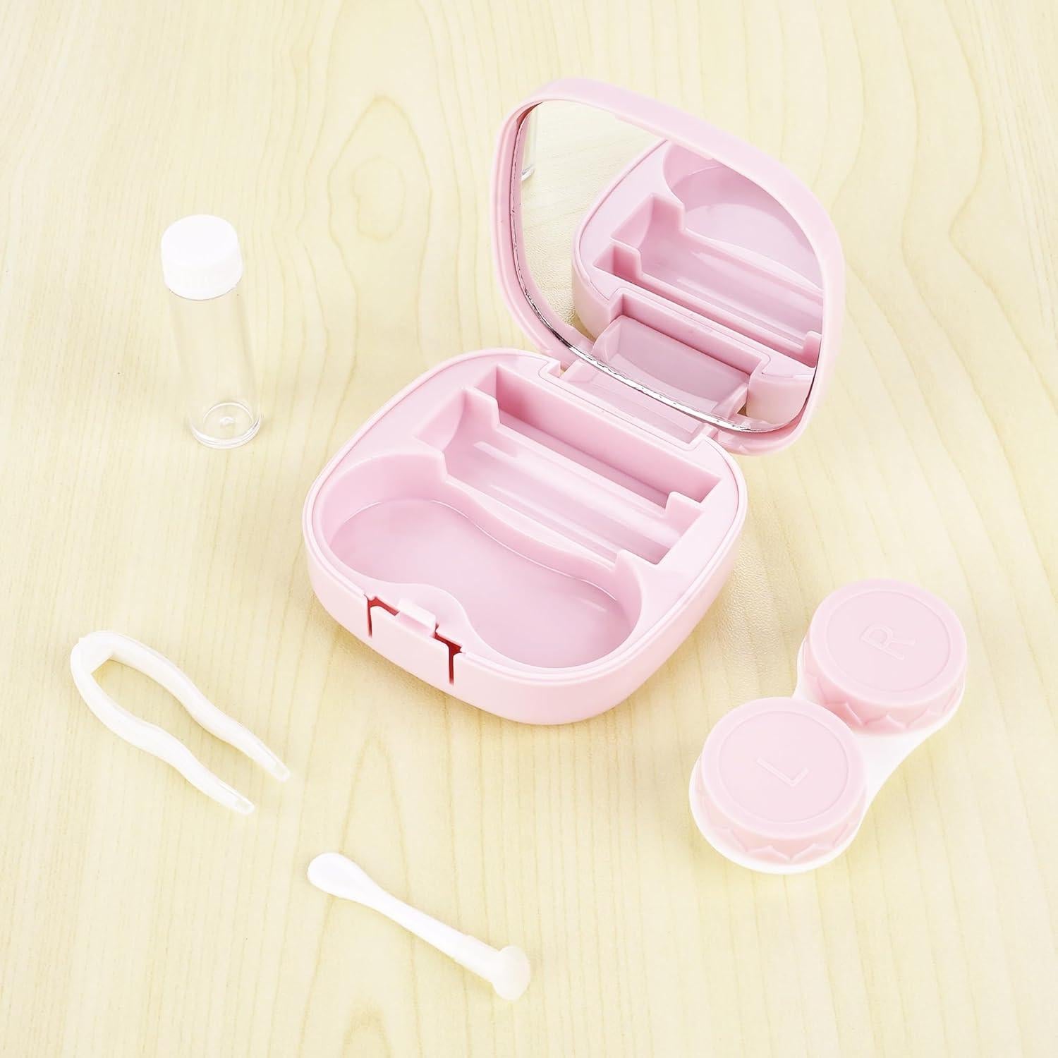 Estuches para Lentes de Contacto ReignSword - Kit de Viaje Rosa y Azul