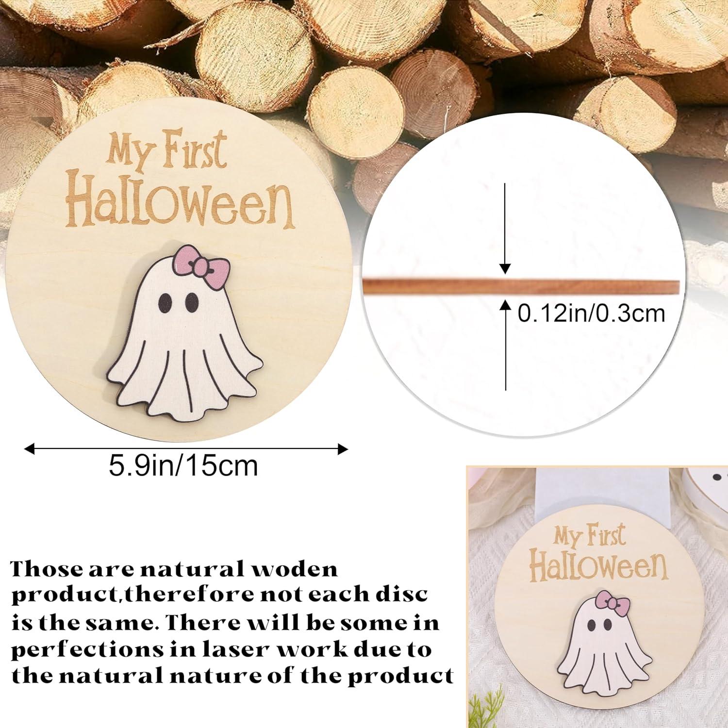 Cartel de Primer Halloween Bebé Agvgaza - Decoración Fotográfica 15 cm