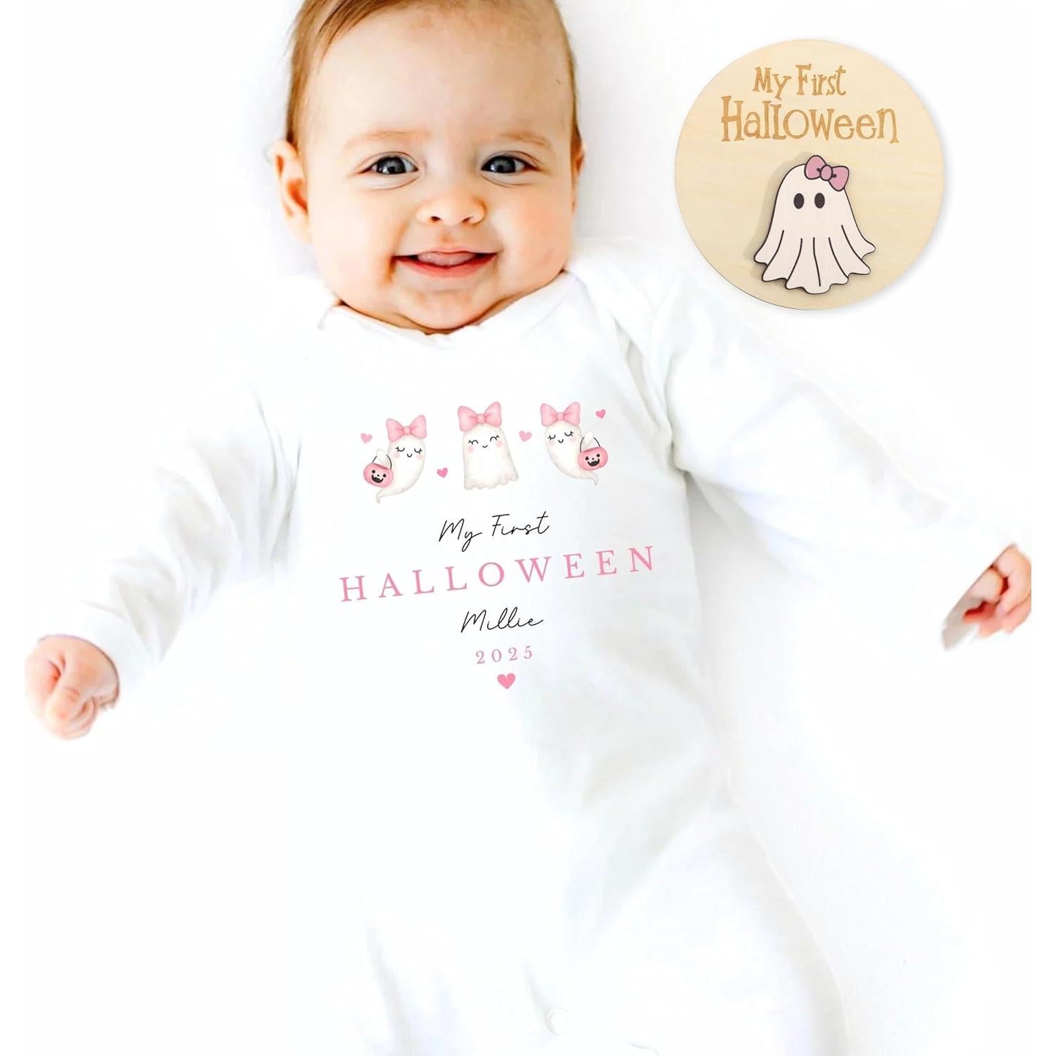 Cartel de Primer Halloween Bebé Agvgaza - Decoración Fotográfica 15 cm