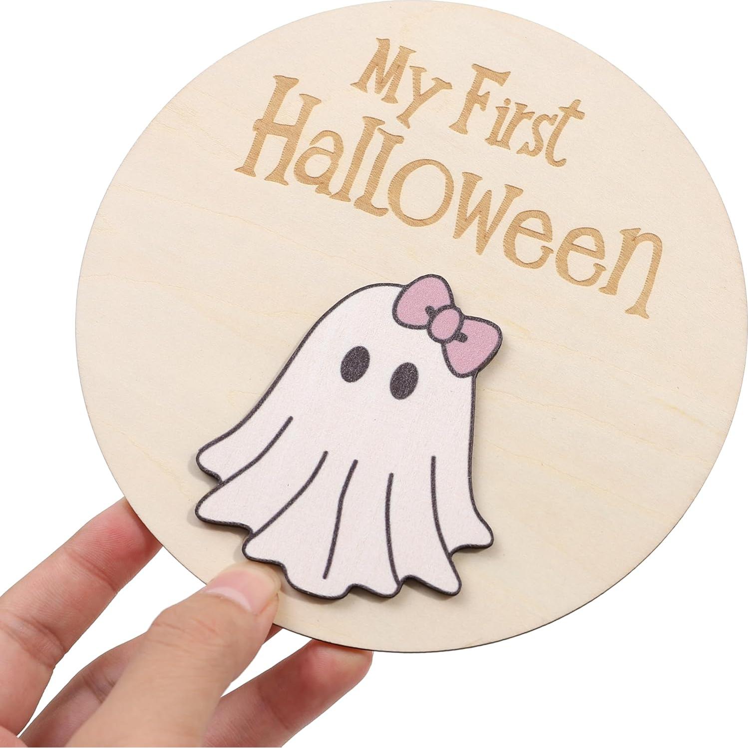 Cartel de Primer Halloween Bebé Agvgaza - Decoración Fotográfica 15 cm