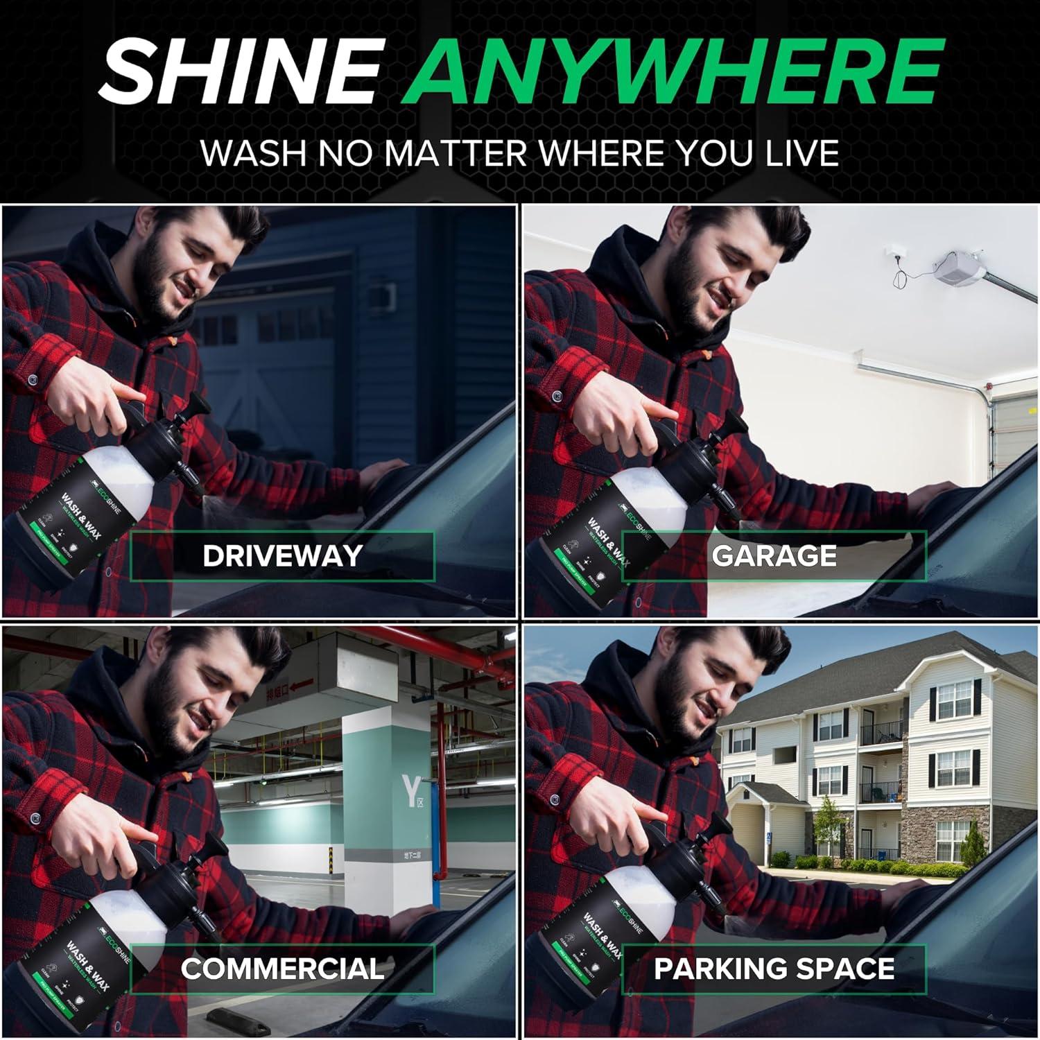 Kit de Lavado de Autos Sin Agua Ecoshine 3.78L con Pulverizador