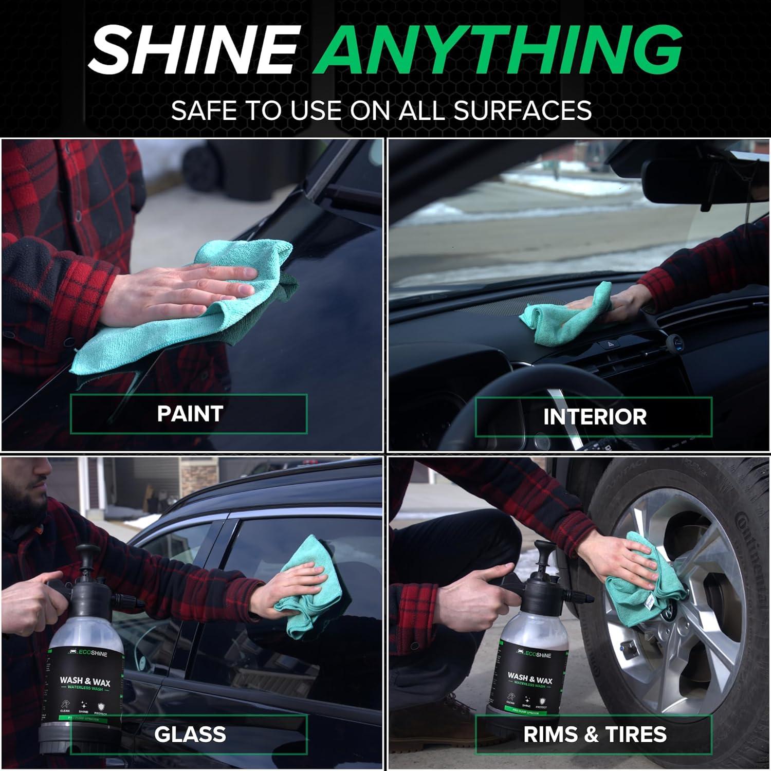 Kit de Lavado de Autos Sin Agua Ecoshine 3.78L con Pulverizador