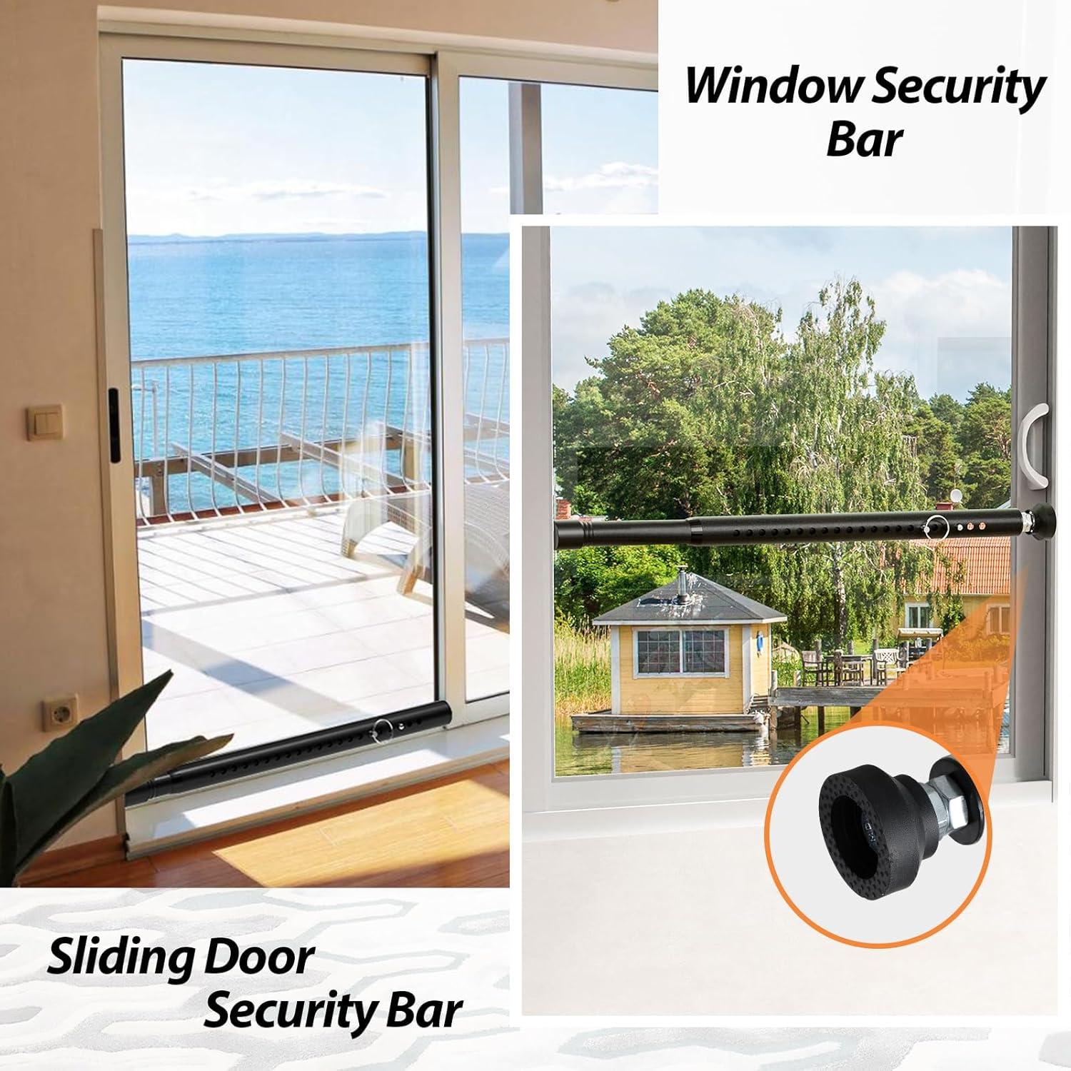 Barras de Seguridad Ajustables BsBsBest para Ventanas y Puertas 45.72-129.54 cm Negro