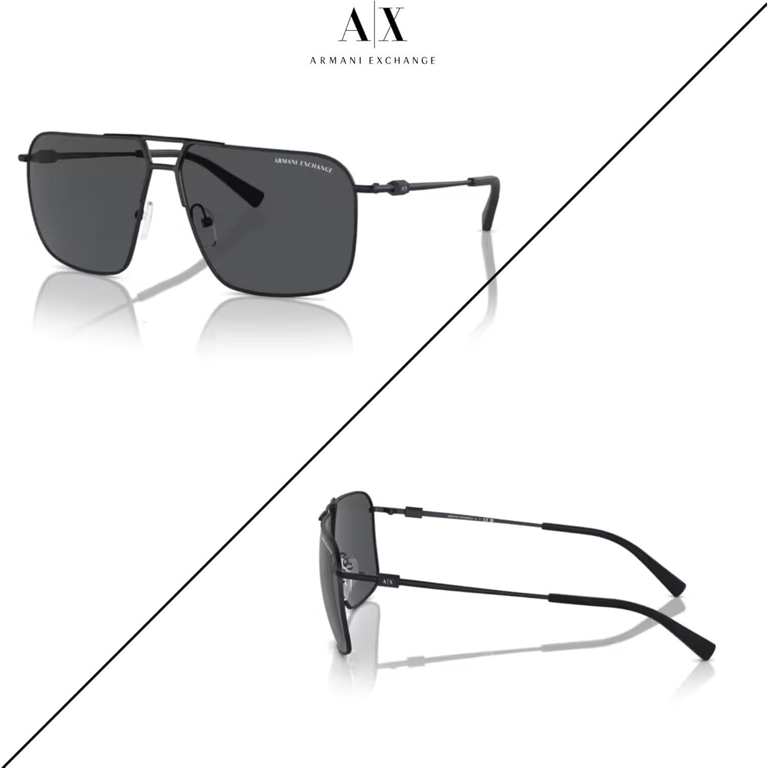 Gafas de Sol Aviador Armani Exchange AX2050S Hombres + Kit Accesorios