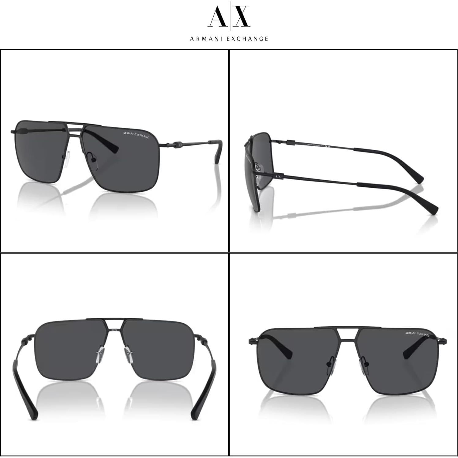 Gafas de Sol Aviador Armani Exchange AX2050S Hombres + Kit Accesorios