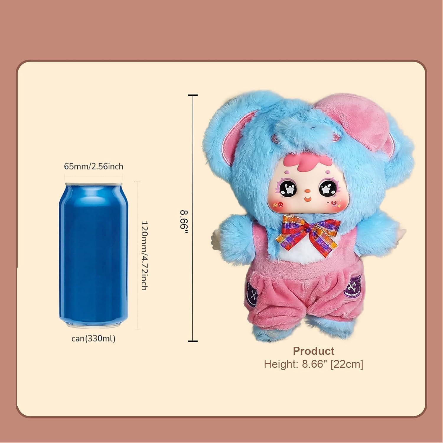 Muñeca de Caja Ciega ZANEKCTOYS Café - 22 cm Juguete Coleccionable