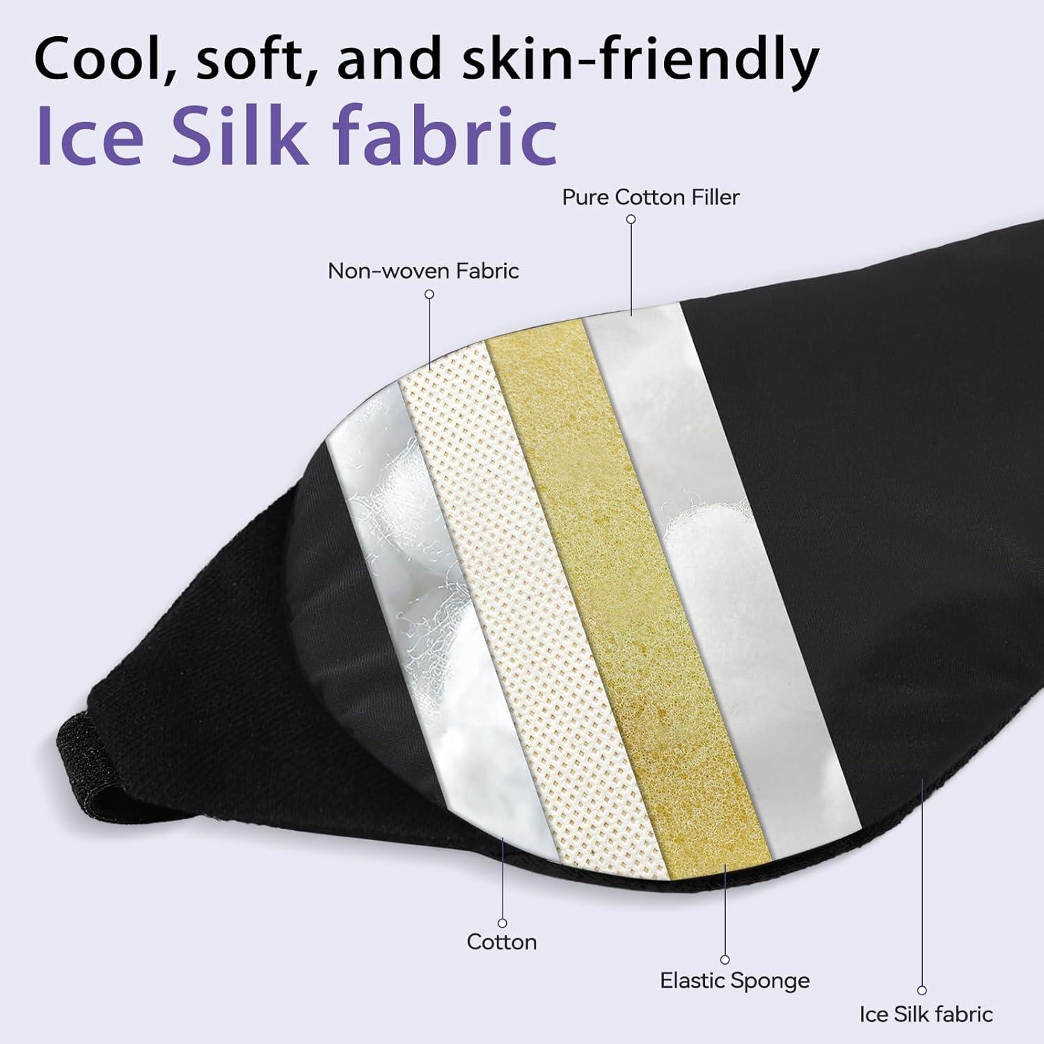 Máscara de Sueño ZLZQER Ajustable con Tela de Seda Fría