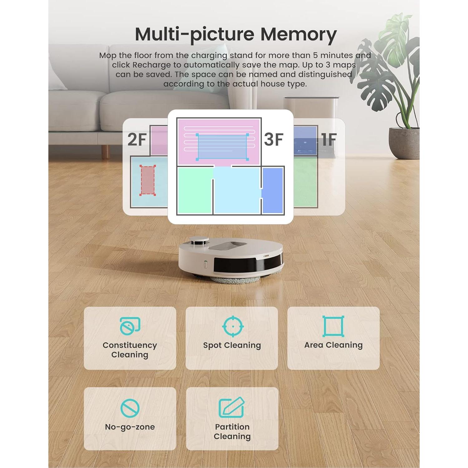 Robot Mopa Lefant T1 con Mapeo Inteligente y Autolimpieza
