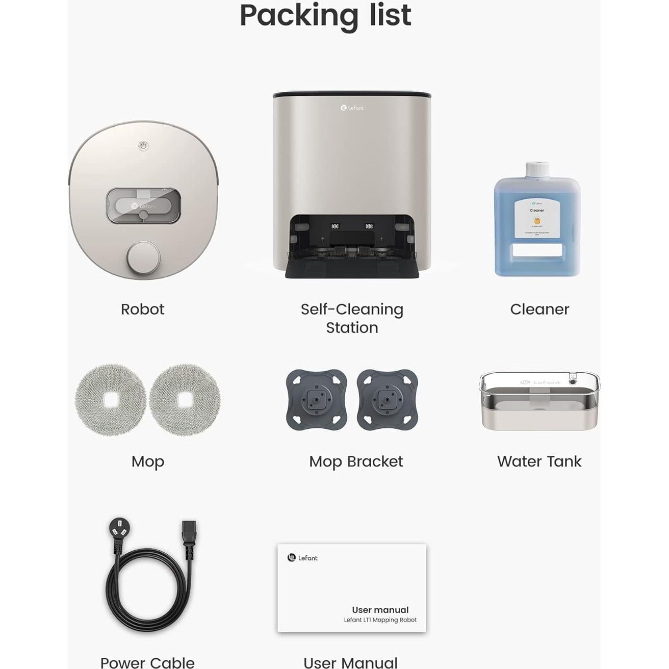 Robot Mopa Lefant T1 con Mapeo Inteligente y Autolimpieza