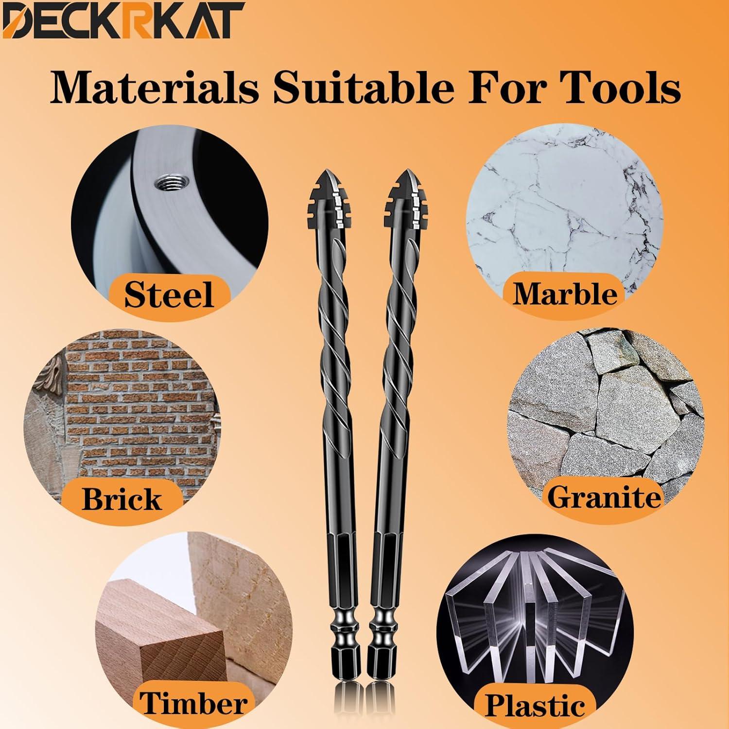 Juego de Brocas de Masonería DECKRKAT 5 Piezas 4 Flautas