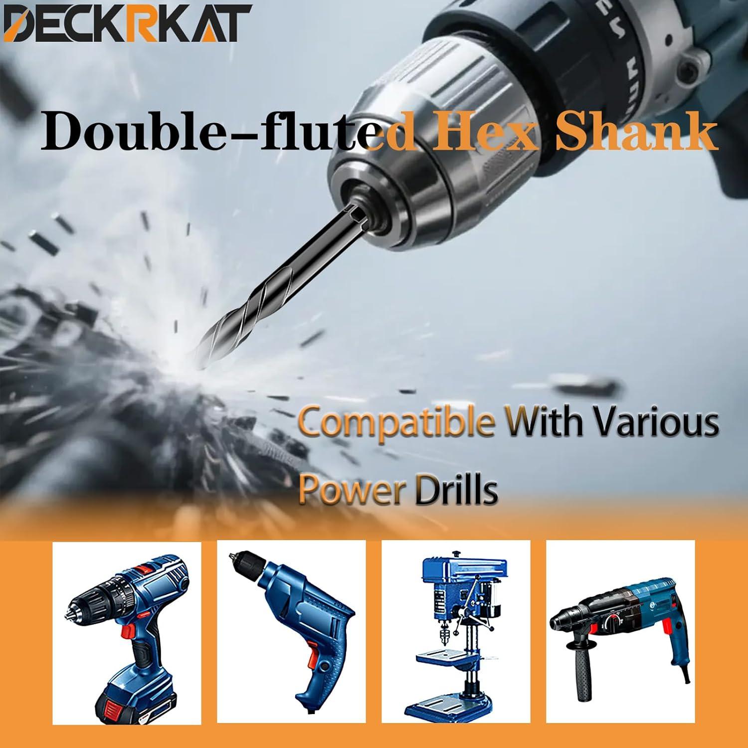 Juego de Brocas de Masonería DECKRKAT 5 Piezas 4 Flautas