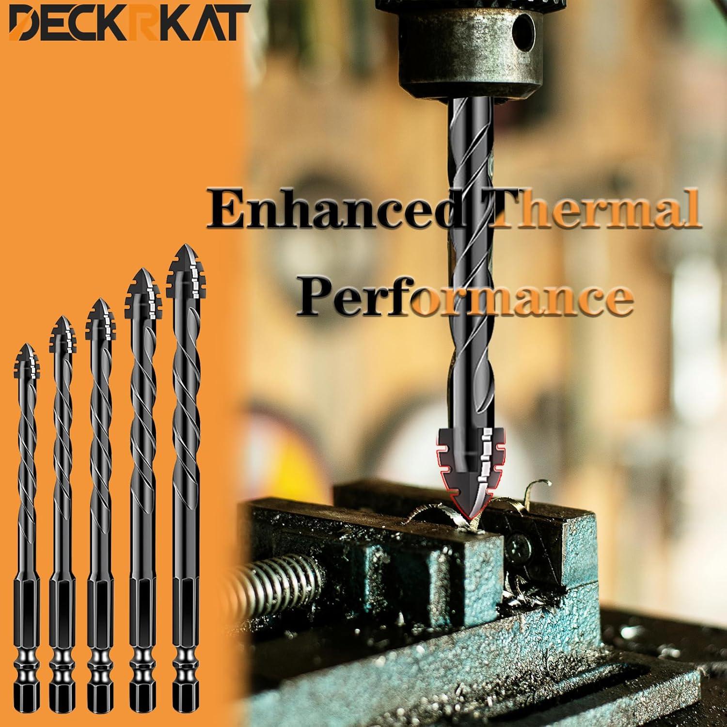 Juego de Brocas de Masonería DECKRKAT 5 Piezas 4 Flautas