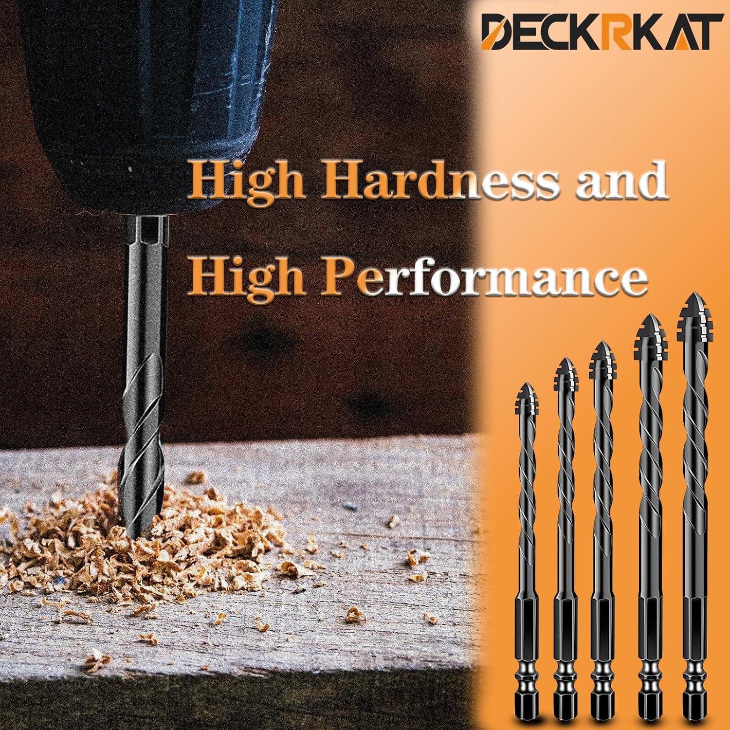 Juego de Brocas de Masonería DECKRKAT 5 Piezas 4 Flautas