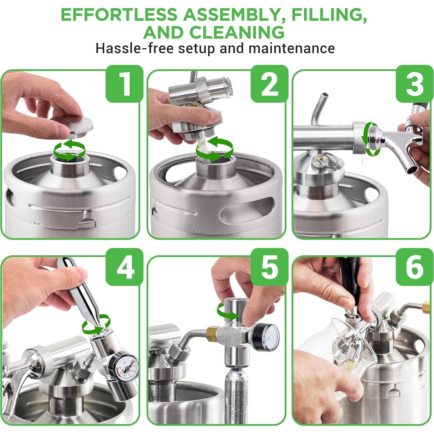 Grifo Presurizado NutriChef PKBRTP100.5 3,79L Acero Inoxidable