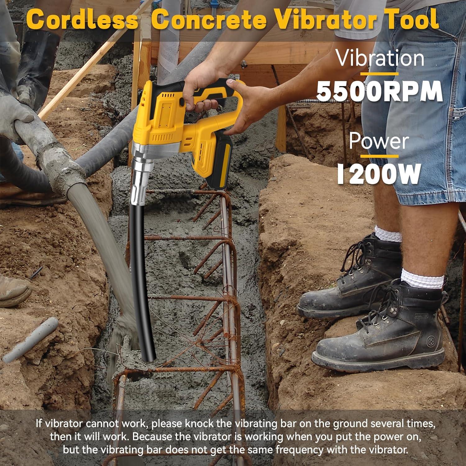 Vibrador de Concreto Inalámbrico Vokoroad 1200W 1.16m