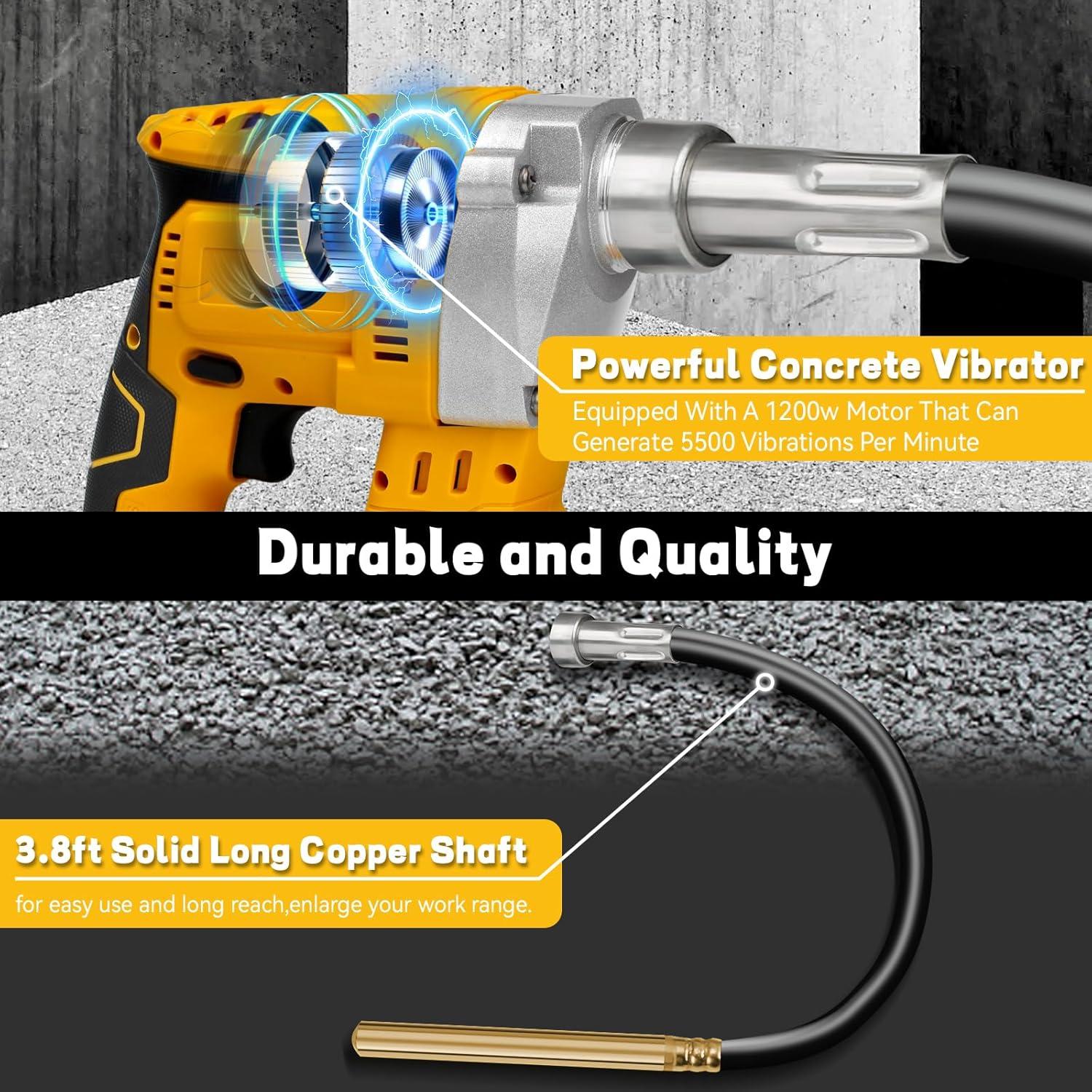 Vibrador de Concreto Inalámbrico Vokoroad 1200W 1.16m