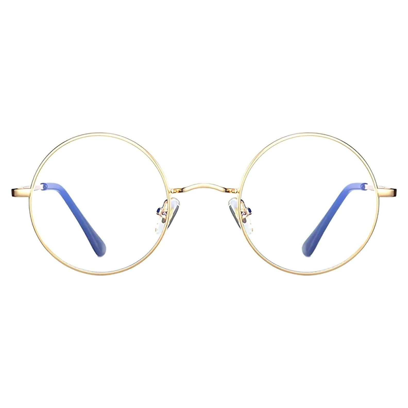 Gafas de Luz Azul Redondas KURSAN Metal Dorado 48mm