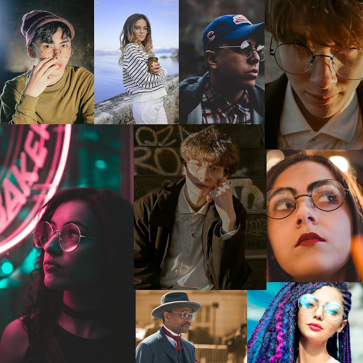 Gafas de Luz Azul Redondas KURSAN Metal Dorado 48mm