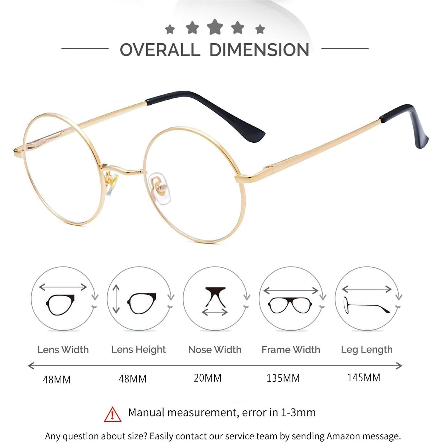 Gafas de Luz Azul Redondas KURSAN Metal Dorado 48mm