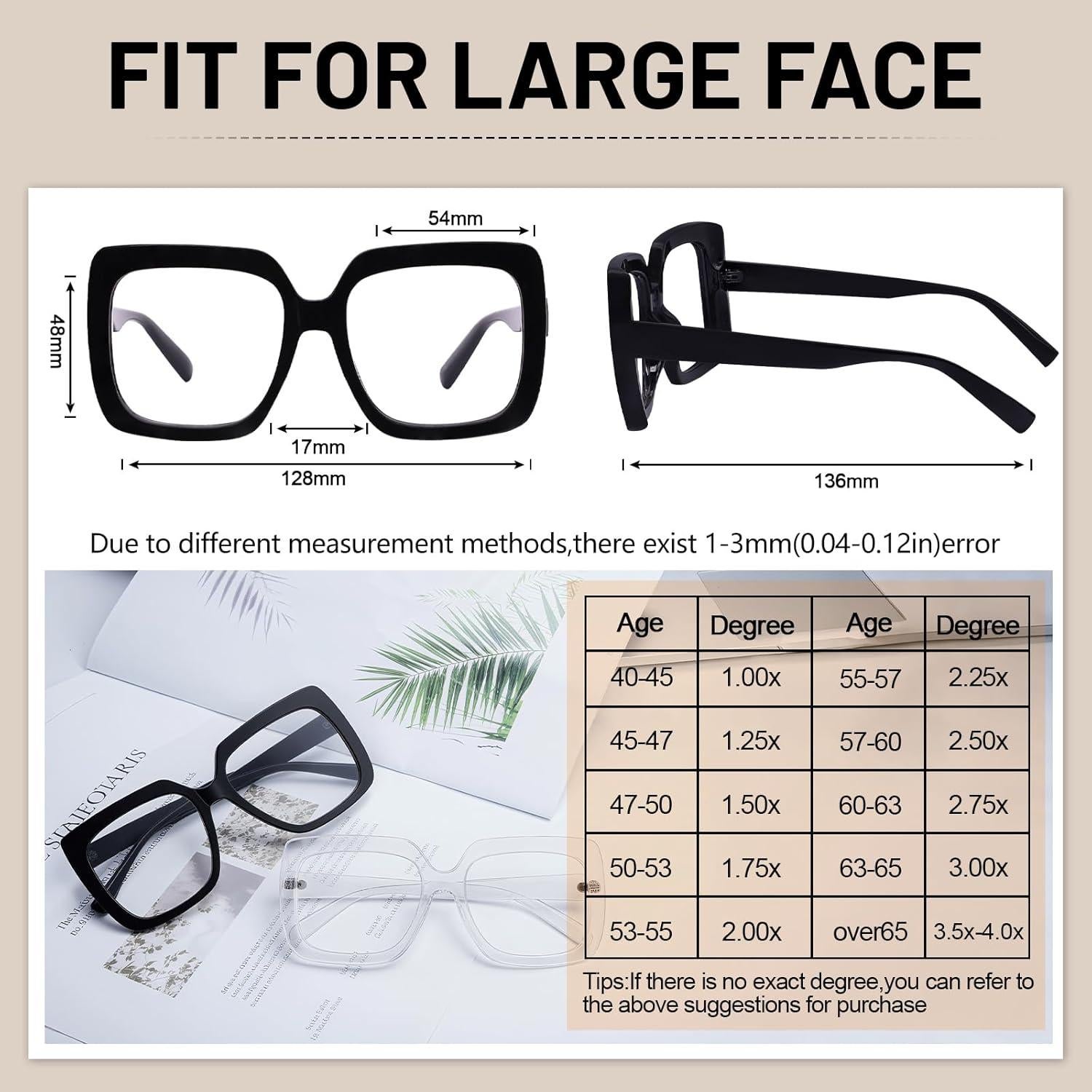 Gafas de Lectura Sobredimensionadas OCCI CHIARI 1.0x Negro