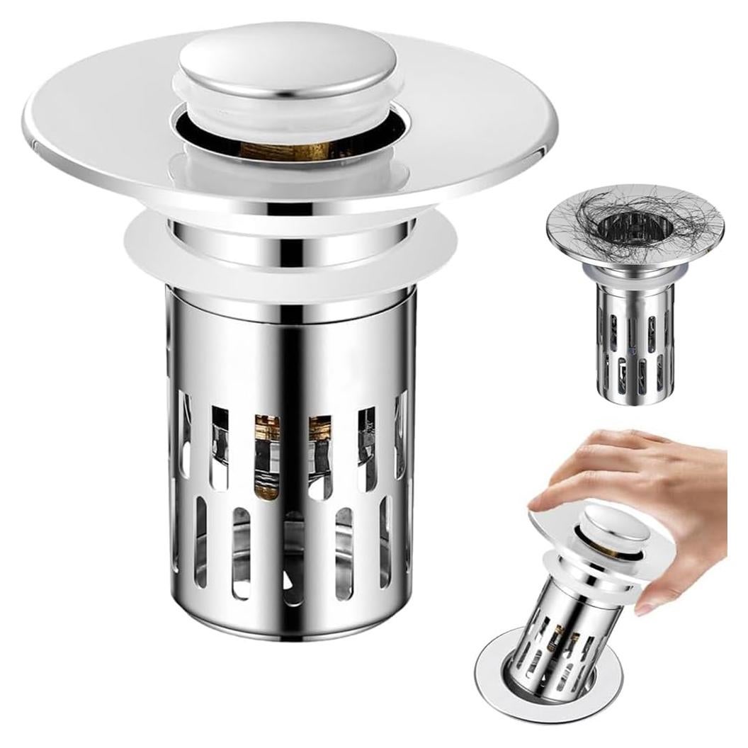 Colador de desagüe acero inoxidable Genérico 6.1x7.1 cm