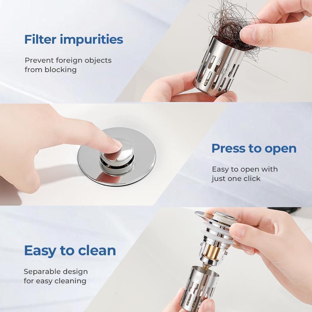 Colador de desagüe acero inoxidable Genérico 6.1x7.1 cm