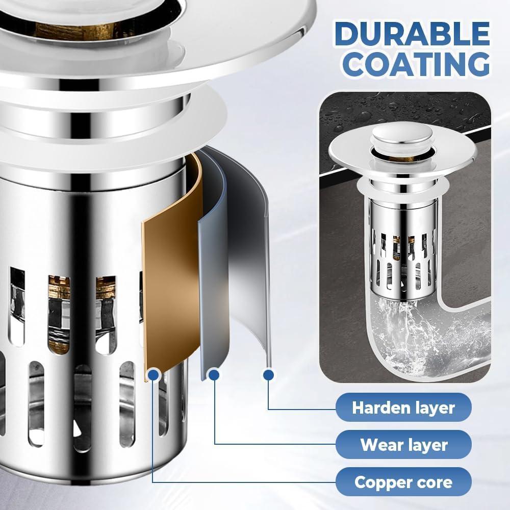 Colador de desagüe acero inoxidable Genérico 6.1x7.1 cm