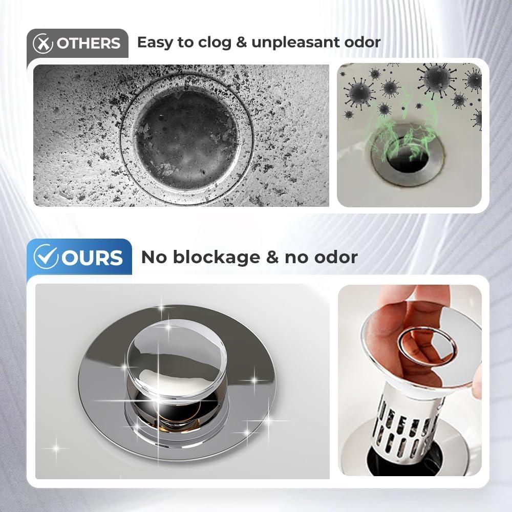 Colador de desagüe acero inoxidable Genérico 6.1x7.1 cm